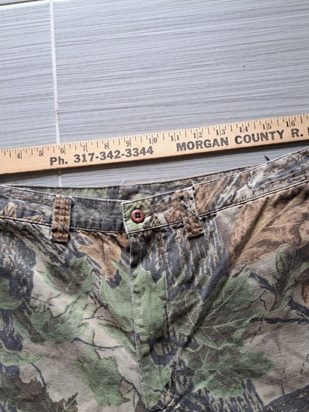 Vintage Woolrich Camo Cargo Pants Adjustable Waist Pockets Mens 36" Leaf Tree - Picture 9 of 13
